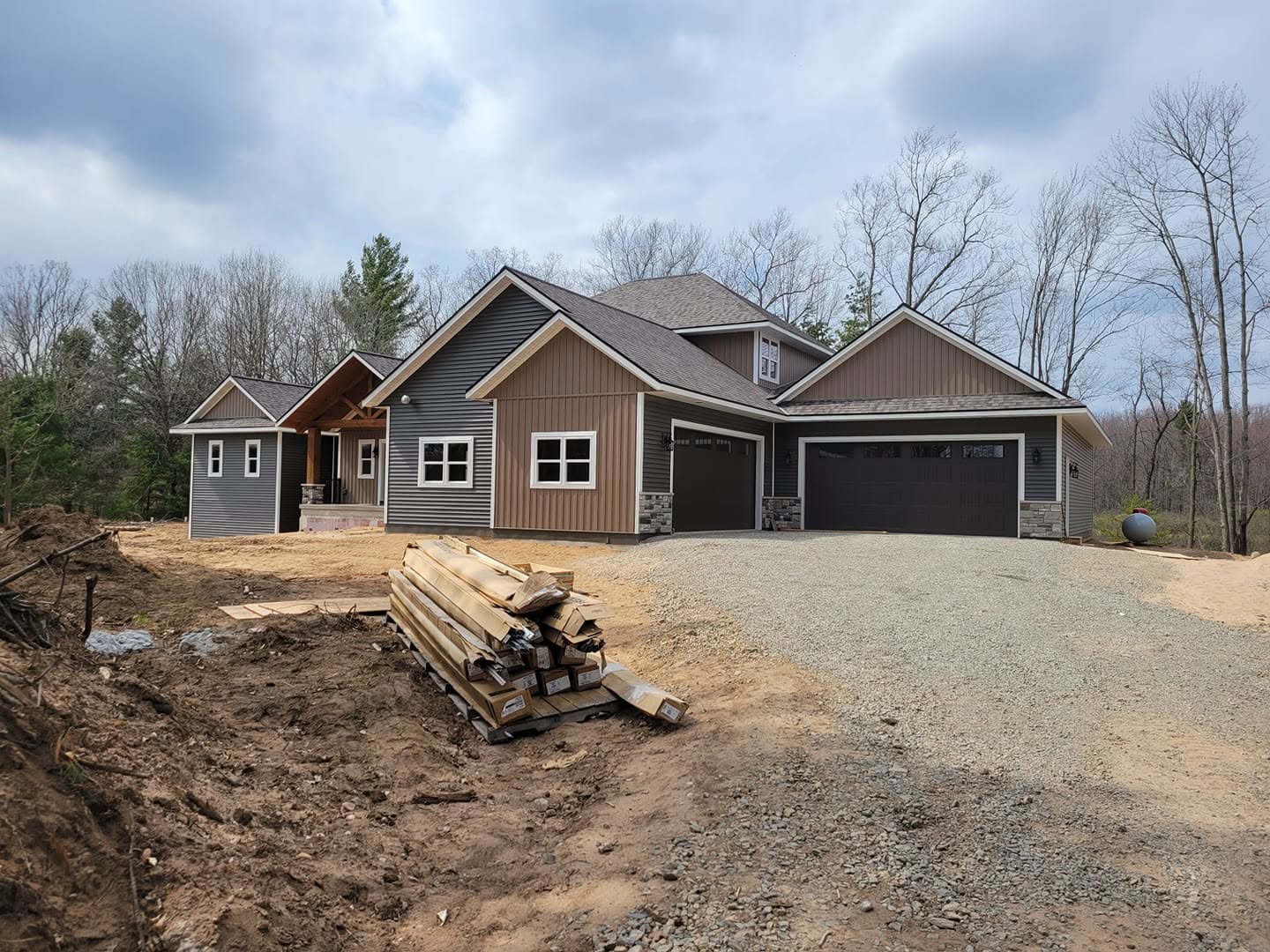 Custom home under construction