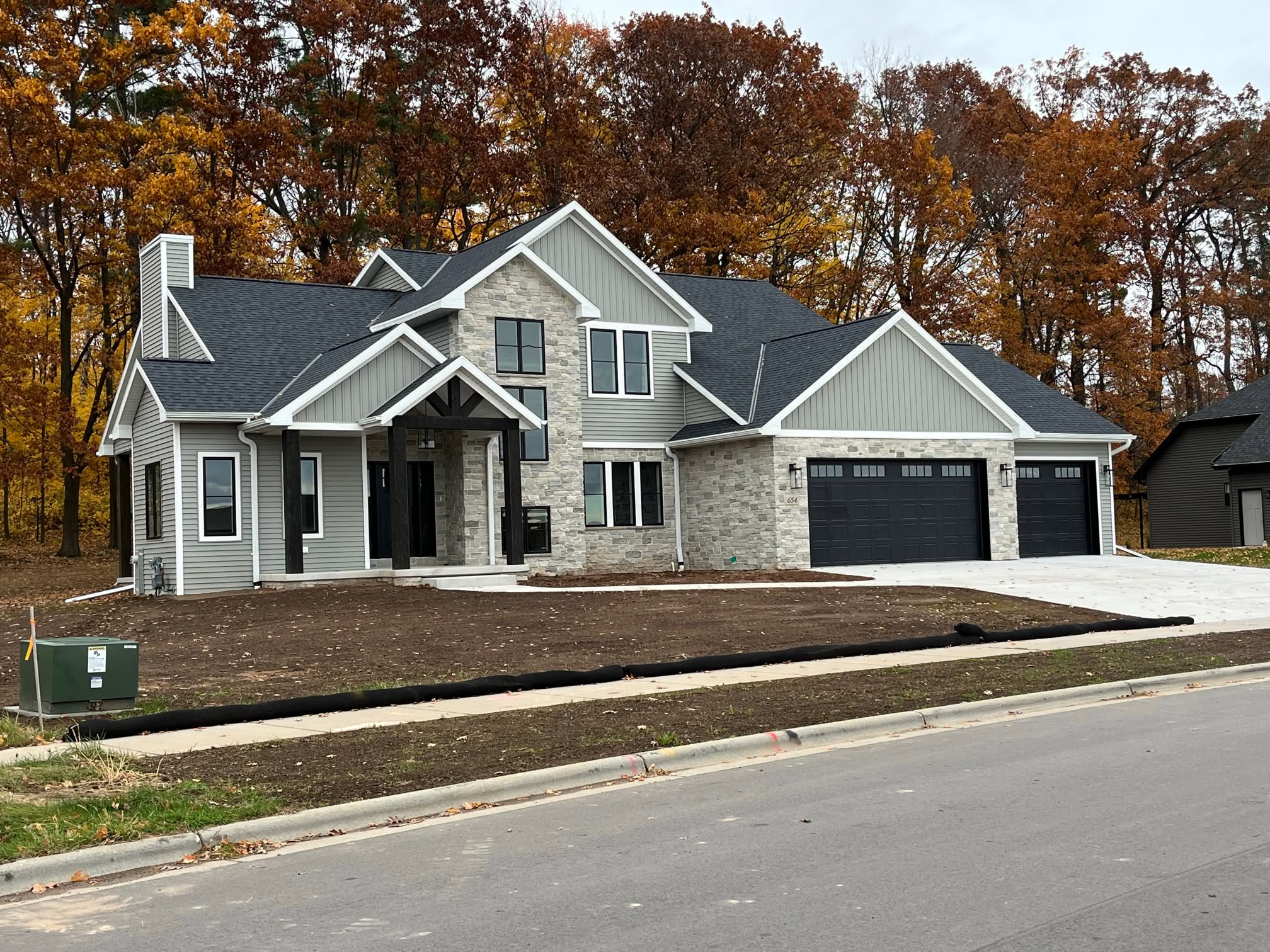 Completed custom home exterior