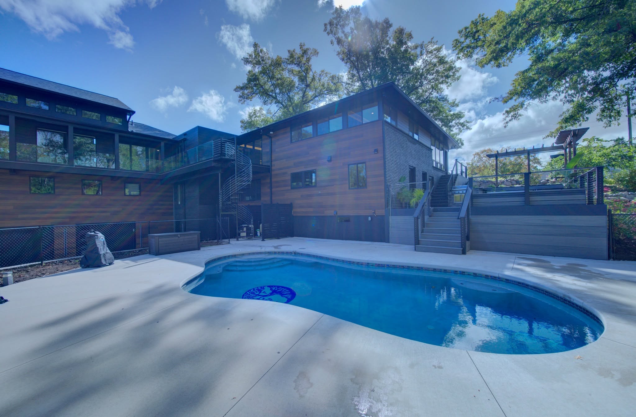 Custom home with pool and outdoor living area