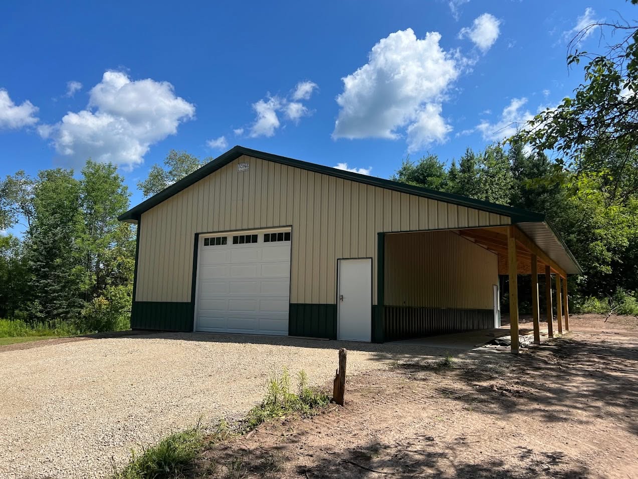 Completed commercial post-frame building