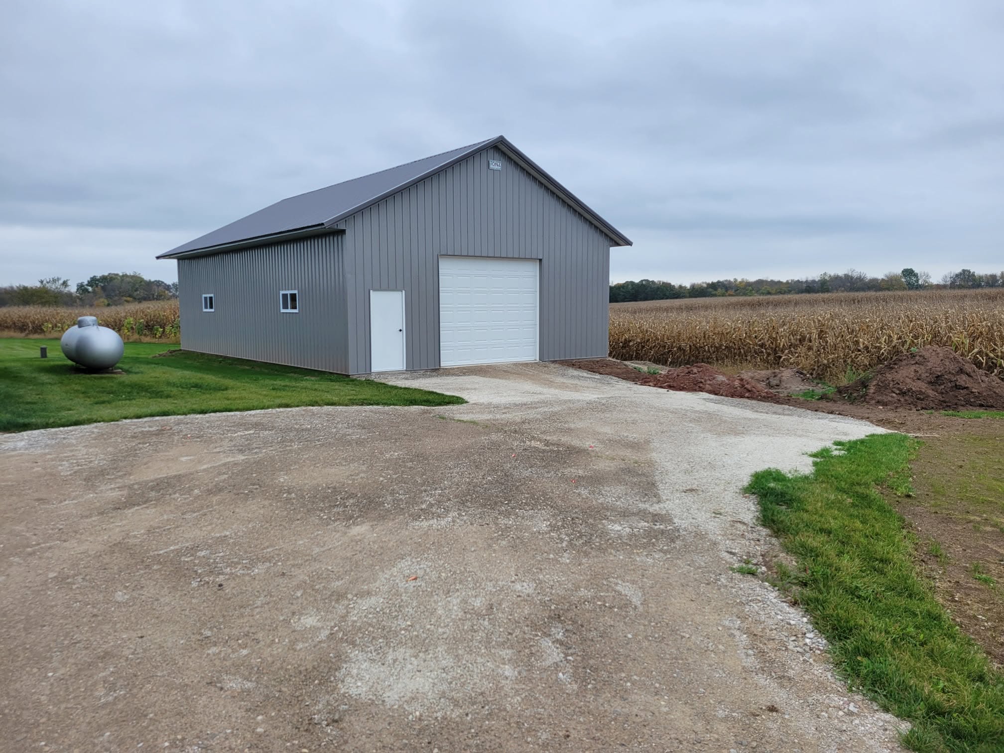 Completed commercial shed building